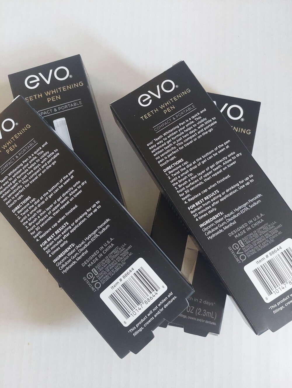 New Lot Of 4 EVO Teeth Whiting Pen Compact Portable 2 Days - Picture 3 of 3